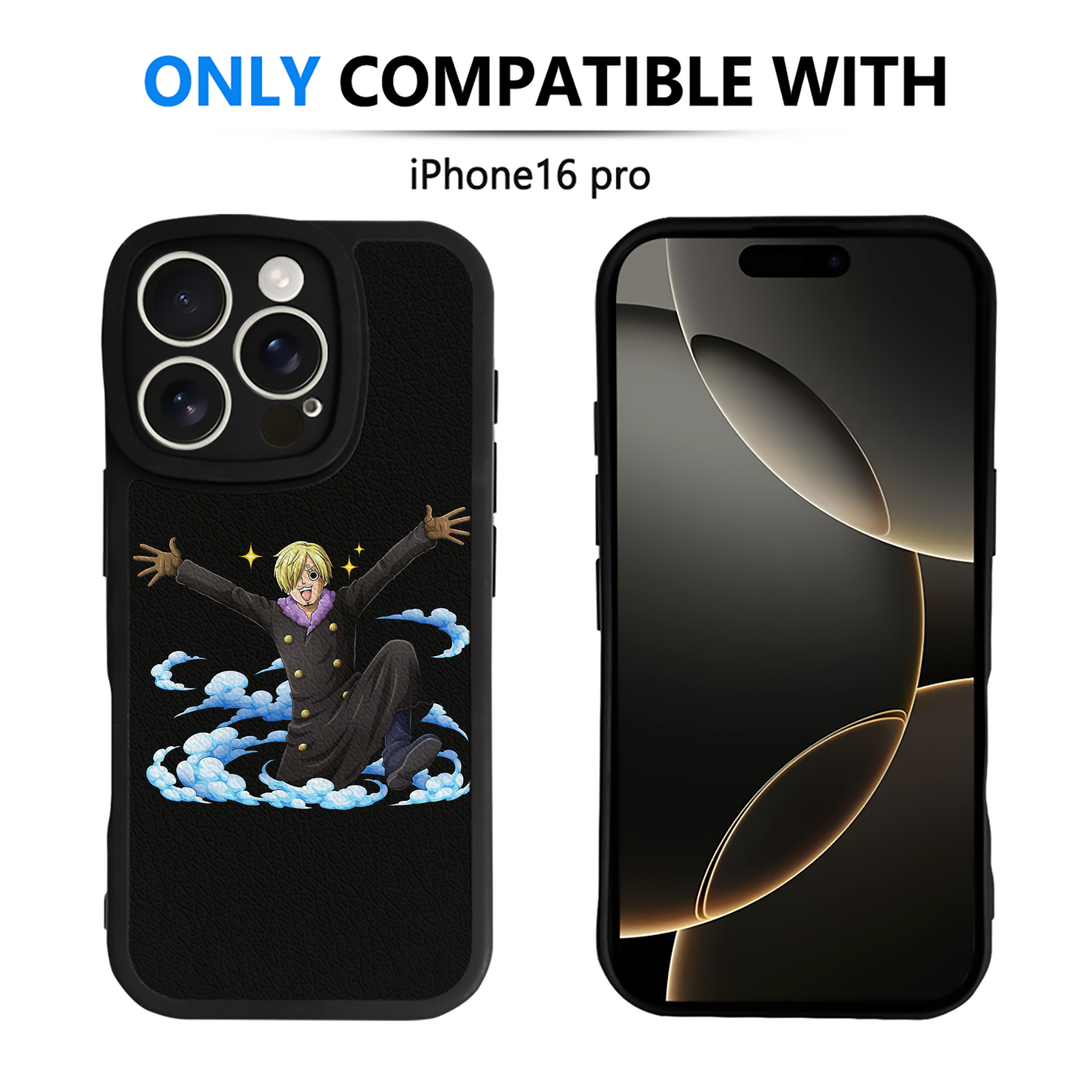 （画像用） ワンピース サンジ ONE PIECE Sanji 【iPhone 16シリーズ対応】シリコンスマホケース（レザー調） 材質：シリコン